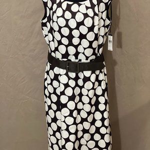 AB Studio Brown and White Polka Dot Dress